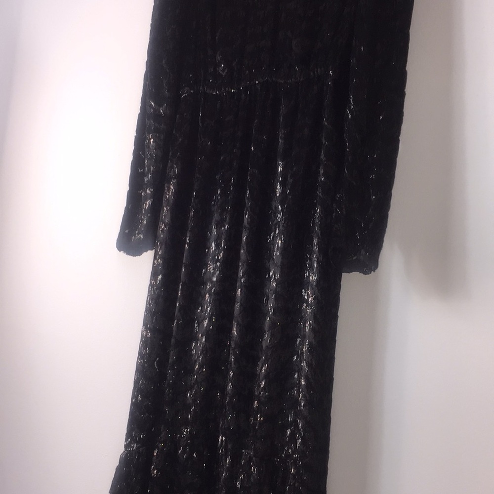 NWT ALC Gathered Metallic velvet Maxi Dress - Picture 5 of 13
